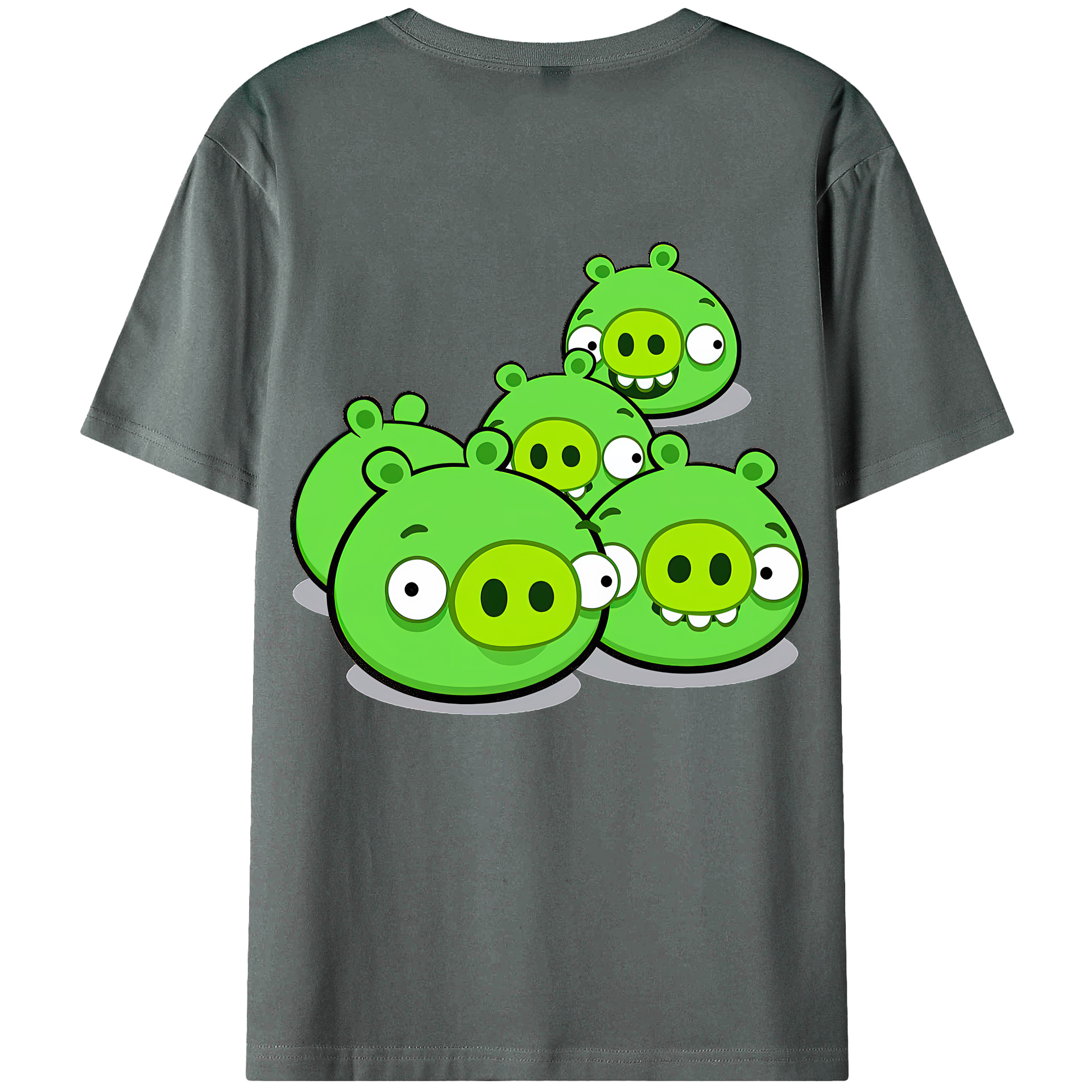 （画像用） Angry Birds アングリーバード 綿100％ メンズ半袖Tシャツ（バックプリント） 通気性